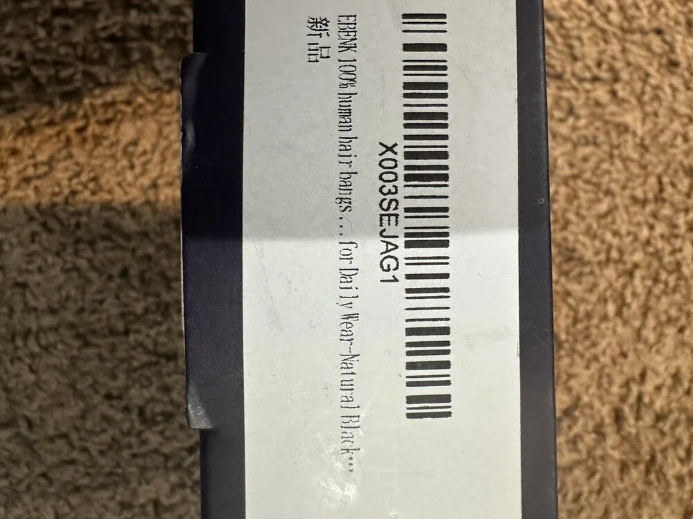 100% Human Hair Clip‑In Bangs Natural Black – New Open Box